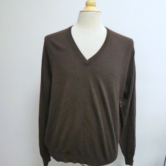 Scotland cashmere silk v neck sweater xl